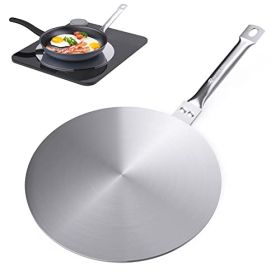 Heat Diffuser Simmer Ring Plate, Stainless Steel With Stainless Handle, Induction Adapter Plate For Gas Stove Glass Cooktop Converter, Flame Guard Ind (Option: 8Inch)