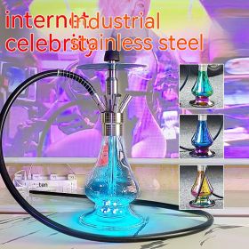 Arabic Hookah Full Set Bar Kettle Stainless Steel Large Single And Double Tube (Option: Stainless steel No.1-Single tube)