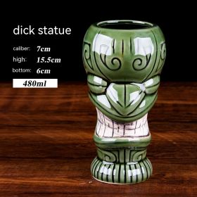 Personality Cocktail Glass Creative Cup Ceramic Cup (Option: Dick Statue)