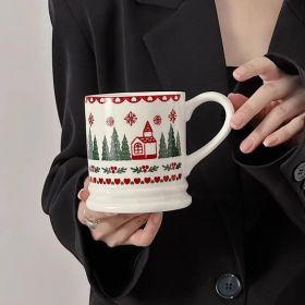 Christmas Cartoon Graffiti Ceramic Milk Mug Cup (Option: Christmas Double Ring Mug-430ml)