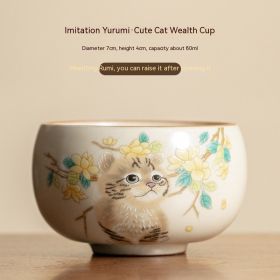 Mild Luxury Retro Ceramic Cup (Option: Cute Cat Rich Cup)