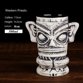 Personality Cocktail Glass Creative Cup Ceramic Cup (Option: Western Region Priest)