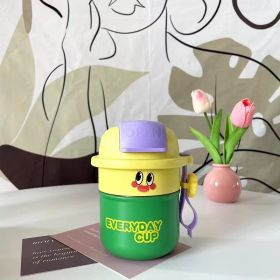 Good-looking Coffee Cup Stainless Steel Cold Insulation Cup Cartoon Cute (Option: Light Green-550ml)