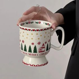 Christmas Cartoon Graffiti Ceramic Milk Mug Cup (Option: Merry Christmas Mug-430ml)