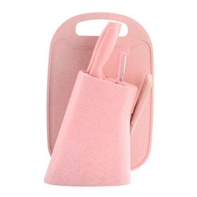 Color Straw Cutter With Cutting Board Suit (Option: Pink 7PCs)