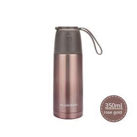 Women's Stainless Steel Thermos Cup With Large Capacity (Option: Rose Gold 350ml-Regular)