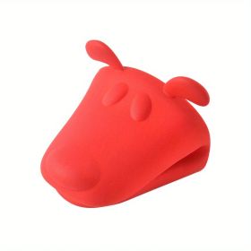 2pcs Oven Mitts, Food Grade High Temperature Resistant Silicone Hand Clip, Baking Gloves, Oven Gloves, Silicone Hippopotamus Heat Insulated Hand Clip, (Color: Red)