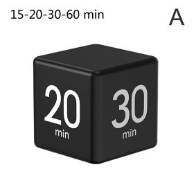 Digital Display Alarm Clock Time Management PP Cube Shape Countdown Homework Study Timer Kitchen Timers for Daily Life (Color: Black, Ships From: China)