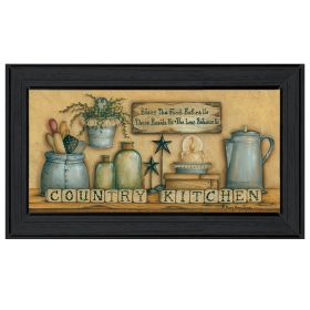 "Country Kitchen" By Mary Ann June, Ready to Hang Framed Print, Black Frame (Color: as Pic)