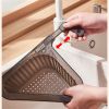 1pcKitchen Sink Drain Basket Swan Drain Basket Multi-Functional Hanging Filtering Draining Rack Sponge Holder Shelf Baskets Kitchen Sink Filter