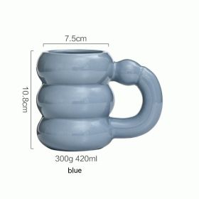 Creative High Sense Good-looking Couple Ceramic Mug (Option: Tire Mug Blue-420ml)